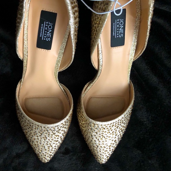 NWOT 👠 Jones NY Sparkly Gold Glitter & Sequin Pumps Ladies Sz.9! - Picture 4 of 15